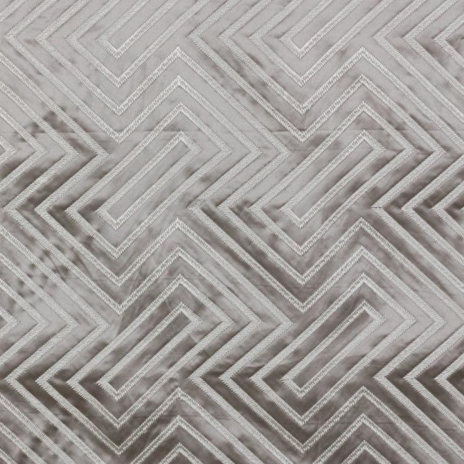 Kabuki Fret Titanium by RM CoCo Fabric 2018 Spring - Prive Collection 60% Cot 40% Poly Emb: 100% Visc - Dry clean only Horizontal: 8.125 and Vertical: 7.75 54 - Fabric Carolina -