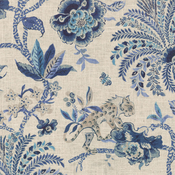 Braganza Ink 750543 by Williamsburg Fabric - 55%Linen 45%Cotton CHINA 27000 Horizontal: 13.5 and Vertical: 25.25 54 - Fabric Carolina -