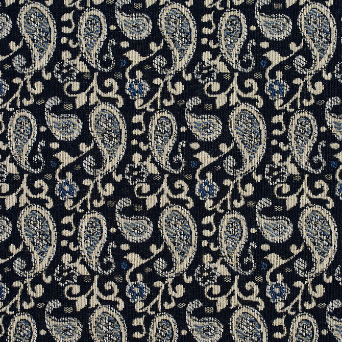 5849 Cobalt Paisley by Charlotte Fabric Classic Patterns 52% Polyester, 48% Cotton Made In USA Exceeds 160,000 Wyzenbeek Rubs (Heavy Duty) Horizontal: 3" X Vertical: 4.75" 54 Inches - Fabric Carolina -