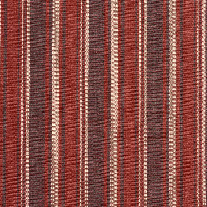 D129 Brick Stripe by Charlotte Fabric Clubhouse Collection 100% Woven Polyester Asia Exceeds 120,000 Wyzenbeek Rubs (Heavy Duty) Horizontal: 3.75" 54 Inches - Fabric Carolina -