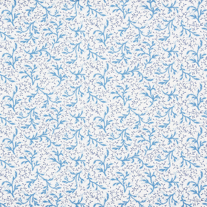 Sprig Afternoon Blue 177832 by Schumacher Fabric CELERIE KEMBLE COTTON 100% UNITED STATES OF AMERICA WYZENBEEK 15,000 </p><p>Repeat: Horizontal: 27" (69CM) and Vertical: 12 5/8" (32CM) 54.25 - Fabric Carolina -