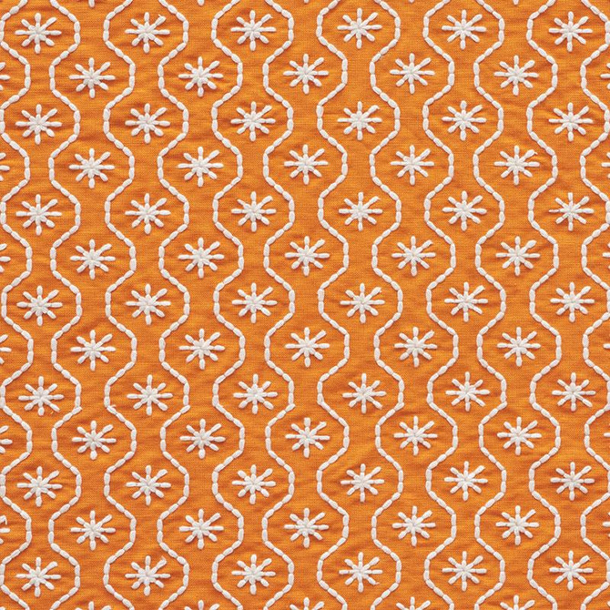 Gigi Embroidery Orange 73491 by Schumacher Fabric Happy Together 2.0" - Fabric Carolina -