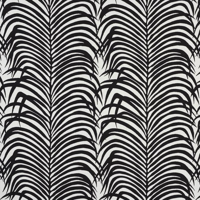 Zebra Palm Indoor/Outdoor Black 73173 by Schumacher Fabric Indoor/Outdoor Ii: Prints & Wovens 13.88" - Fabric Carolina -