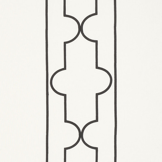 Limitless Lattice Black & White 73071 by Schumacher Fabric ORIENT EXPRESS See Sample INDIA - </p><p>Repeat: Horizontal: 30" (76CM) and Vertical: 15 1/4" (39CM) 57 1/2" (146CM) - Fabric Carolina -