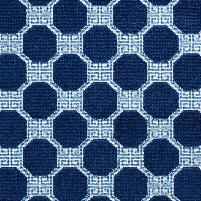 Octavia Velvet Sapphire 72793 by Schumacher Fabric Orient Express 2.5" - Fabric Carolina -