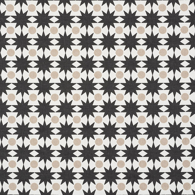 Cosmos Black & Sand 177063 by Schumacher Fabric PRINTS BY STUDIO BON COTTON DUCK 100% TURKEY </p><p>Repeat: Horizontal: 1" (3CM) and Vertical: 1 1/4" (3CM) 54 - Fabric Carolina -