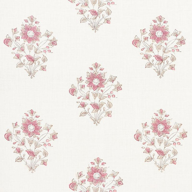 Beatrice Bouquet Pink 173763 by Schumacher Fabric Country Chic 13.5" - Fabric Carolina -
