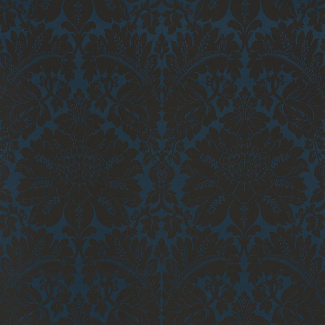 Maggiore Damasco Midnight 71280 by Schumacher Fabric DAMASCO COTTON 100% ITALY </p><p>Repeat: Horizontal: 26" (66CM) and Vertical: 31 3/4" (81CM) 54.5 - Fabric Carolina -
