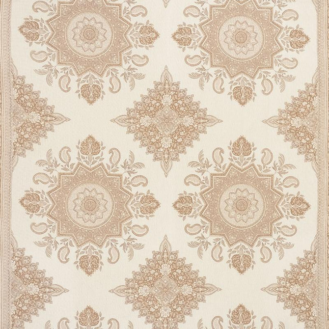 Montecito Medallion Neutral 176480 by Schumacher Fabric Mark D. Sikes 54.0" - Fabric Carolina -