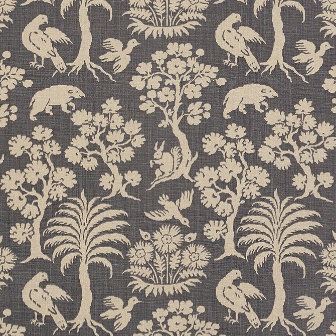Woodland Silhouette Steel 176175 by Schumacher Fabric SCHUMACHER CLASSICS See Sample PERU HEAVY DUTY </p><p>Repeat: Horizontal: 13 1/2" (34CM) and Vertical: 18" (44CM) 54" (137CM) - Fabric Carolina -