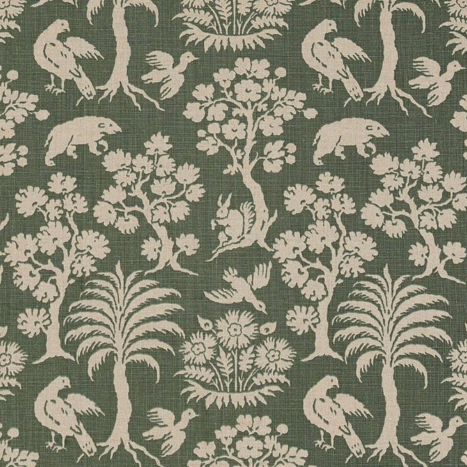 Woodland Silhouette Moss 176173 by Schumacher Fabric A Country Life 13.5" - Fabric Carolina -