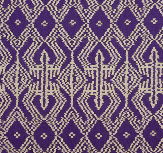 Asaka Ikat Violet 176091 by Schumacher Fabric Ikat-Collection 100% Linen Martindale 10,000 Horizontal: 13.375 and Vertical: 28.375 53.5 - Fabric Carolina -