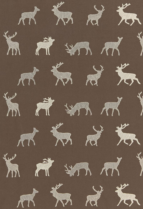 Caribou Embroidery Java 67161 by Schumacher Fabric Luxe-Lodge 80% Cotton, 20% Spun Wyzenbeek 10,000 Horizontal: 25.375 and Vertical: 11.25 51 - Fabric Carolina -