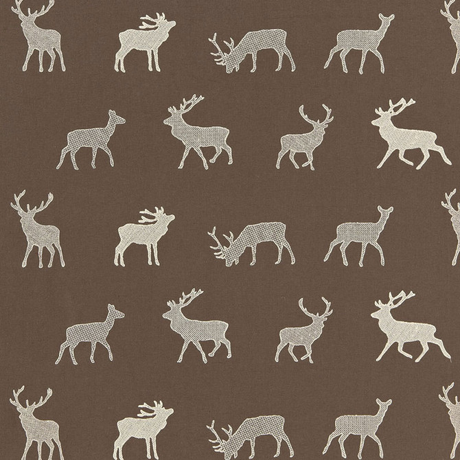Caribou Embroidery Java 67161 by Schumacher Fabric LUXE LODGE See Sample INDIA . </p><p>Repeat: Horizontal: 25 3/8" (64CM) and Vertical: 11 1/4" (29CM) 51" WIDE (130CM) - Fabric Carolina -
