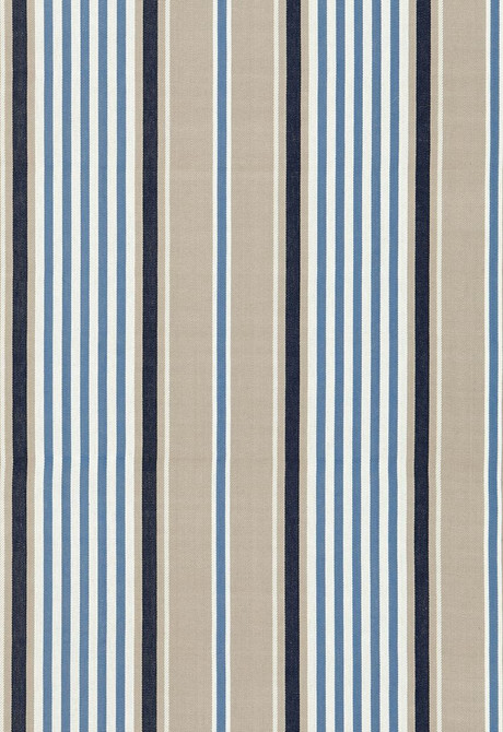Minzer Cotton Stripe Indigo 66011 by Schumacher Fabric Sea-Island-Stripes 100% Cotton Martindale 23,000 Horizontal: 13.25 and Vertical: - 53 - Fabric Carolina -