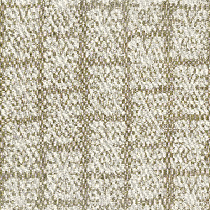 Jakarta Linen Print Greige 174631 by Schumacher Fabric AU NATUREL LINEN 100% THAILAND </p><p>Repeat: Horizontal: 26 1/2" (67CM) and Vertical: 23 1/2" (60CM) 53 - Fabric Carolina -