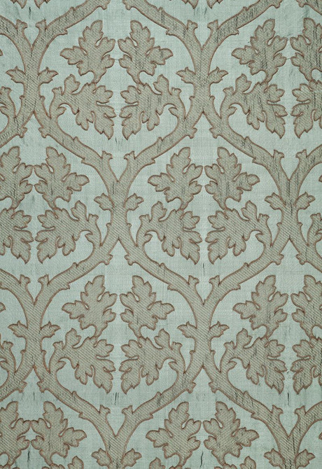 Ravenna Embroidery Mineral 64740 by Schumacher Fabric Chroma 100% Silk Martindale 4,000 Horizontal: 10 and Vertical: 15 50.375 - Fabric Carolina -