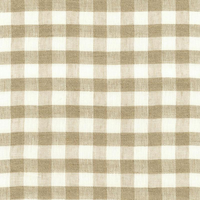 Sidney Check Linen Sheer Natural 55540 by Schumacher Fabric Essentials: Sheers & Casements 1.5" - Fabric Carolina -