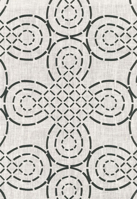 Trellis Knot Ivory & Onyx 174222 by Schumacher Fabric Modern-Prints 100% Linen - Horizontal: 13.375 and Vertical: 10.5 54 - Fabric Carolina -