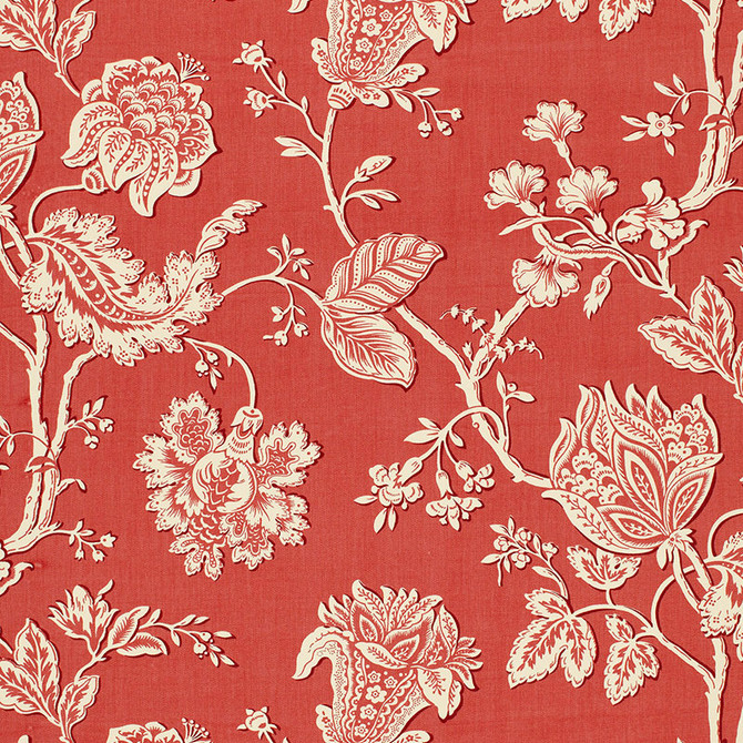 Soleil Indienne Coral 173030 by Schumacher Fabric PLEIN AIR COLLECTION F04 See Sample UNITED STATES OF AMERICA NOT APPLICABLE </p><p>Repeat: Horizontal: 27" (69CM) and Vertical: 27" (69CM) 54" WIDE (137CM) - Fabric Carolina -
