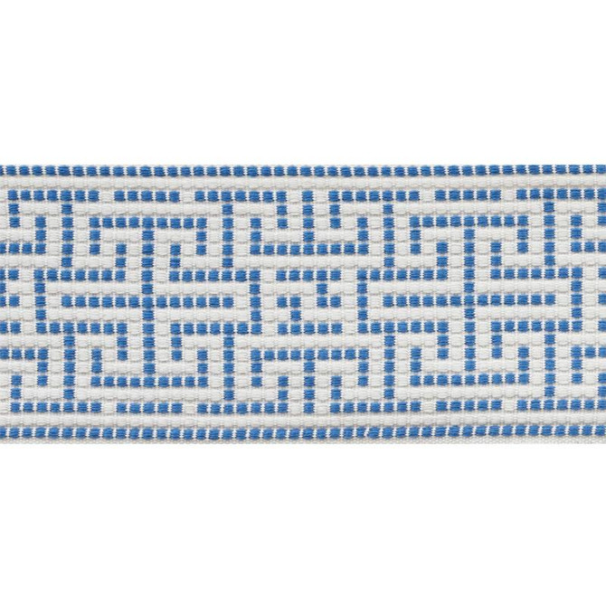 Maze Tape Indoor/Outdoor Blue 75950 by Schumacher Trim Indoor/Outdoor: Prints & Wovens 3.75" - Fabric Carolina -
