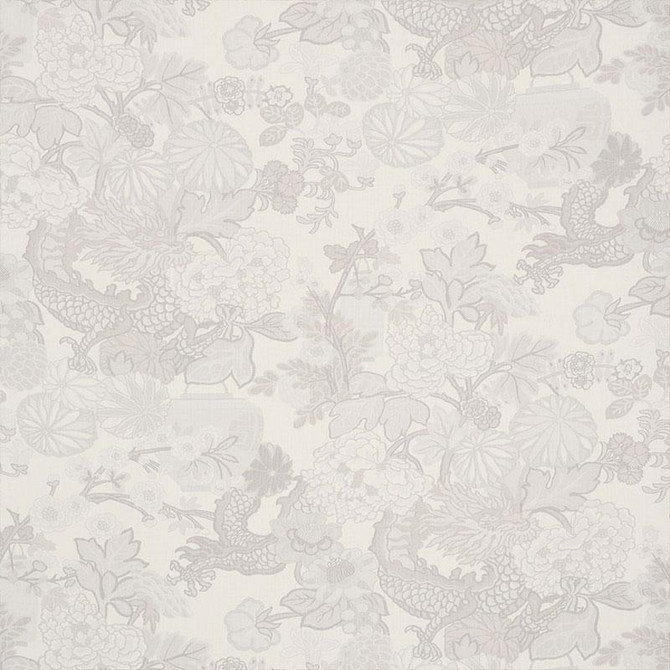 Chiang Mai Dragon Limestone 173278 by Schumacher Fabric Exuberant Prints 27.0" - Fabric Carolina -