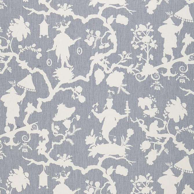 Shantung Silhouette Print Wisteria 174582 by Schumacher Fabric Exuberant Prints 27.0" - Fabric Carolina -