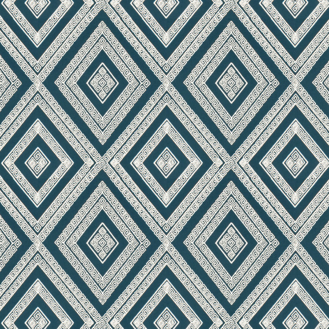 Intarsia 2 Denim by Stout Fabric Rainbow Library Lake/Indigo 100% Cotton Embroidery INDIA Horizontal: 10.375 and Vertical: 12.875 51.87 in - Fabric Carolina -