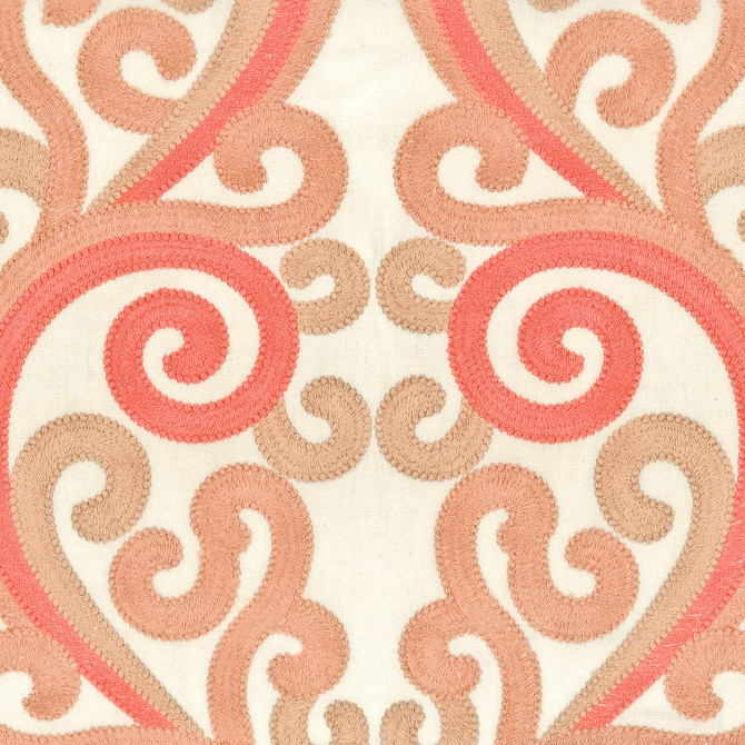 Boxster 4 Shrimp by Stout Fabric RAINBOW LIBRARY CORAL/BLOSSOM 100%COT %BEMB INDIA Horizontal: 12.625 and Vertical: 15.625 51.25 in - Fabric Carolina -