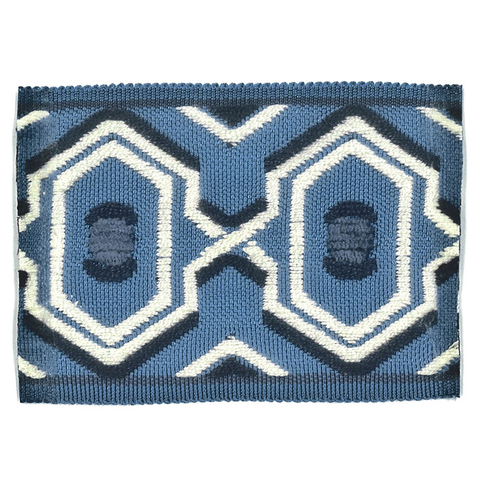 Humor 1 Blue by Stout Trim NEW WORLD TRIM VOLUME II 100%SVI CHINA Horizontal: 1.75 and Vertical: 0 2.75 in - Fabric Carolina -
