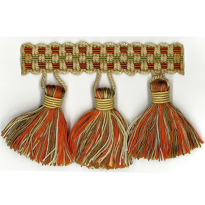 Sponsor 12 Tangerine by Stout Trim ART OF DESIGN TRIM-2 TASSEL FRINGE 100%SVI CHINA </p><p>Repeat: 0 3 in - Fabric Carolina -