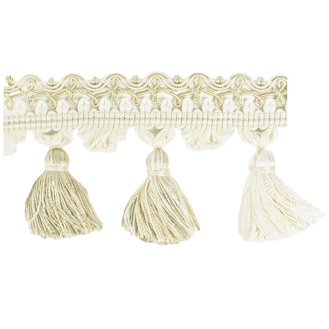 Apollo 34 Alabaster by Stout Trim Art Of Design Tassel Fringe 92% Spun Viscose 5% Polyester 3% Cotton CHINA Horizontal: 0 and Vertical: 0 2.5 in - Fabric Carolina -