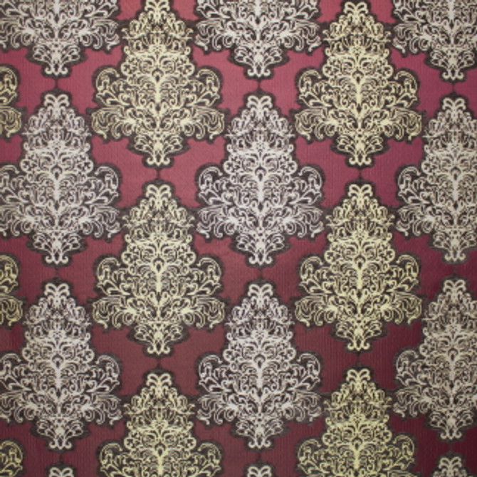 Row House Merlot by Carole Fabric Festive Flair 100% Polyester China N/A </p><p>Repeat: 14 3/8" V, 13 3/8" H 55" - Fabric Carolina -