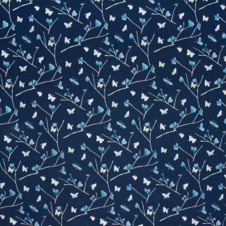 Eden Hunt Navy by Carole Fabric Emerald Ocean 100% Polyester India N/A </p><p>Repeat: 15 3/4" V, 16 7/8" H 51" - Fabric Carolina -