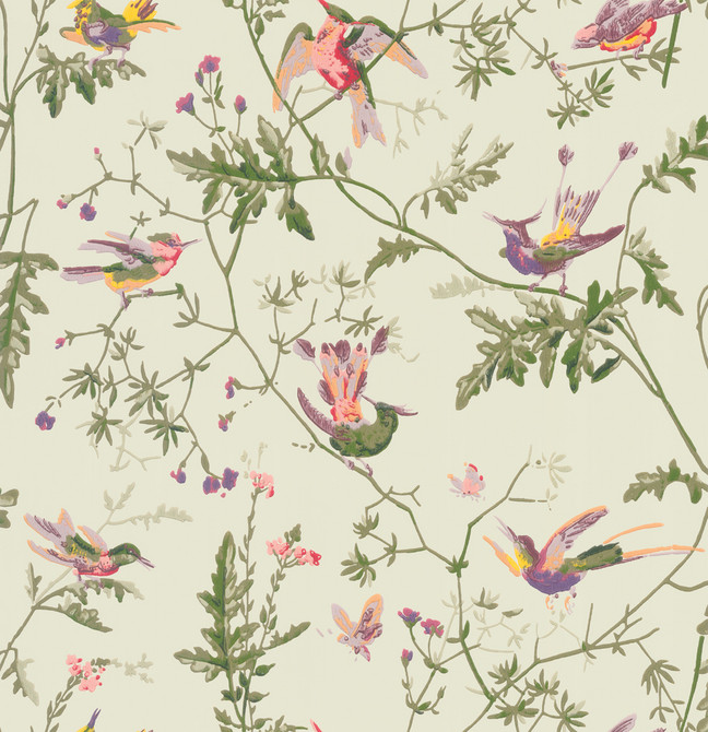 Hummingbirds Green Multi-Colour by Cole & Son Wallcovering