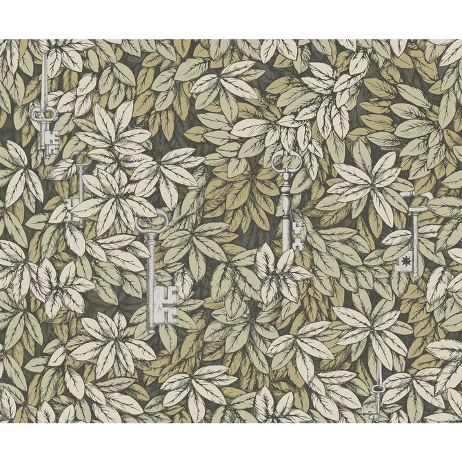 Chiavi Segrete Gilver & Gold by Cole & Son Wallcovering COLE & SON FORNASETTI PAPER - 100% United Kingdom Horizontal: and Vertical: 22.4 27 - Fabric Carolina -