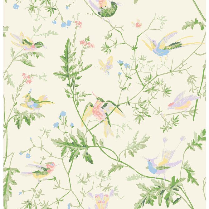 Hummingbirds Bright Multi by Cole & Son Fabric COLE & SON CONTEMPORARY FABRICS SILK - 100% India - Horizontal: 25 and Vertical: 22.65 50 - Fabric Carolina -