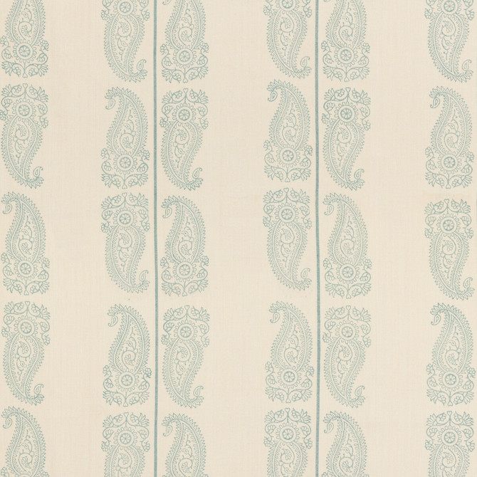 Cromer Paisley Aqua by G P & J Baker Fabric ARTISAN II LINEN - 70%;COTTON - 30% India MEDIUM Horizontal: 12.608 and Vertical: 16.942 50.432 - Fabric Carolina -