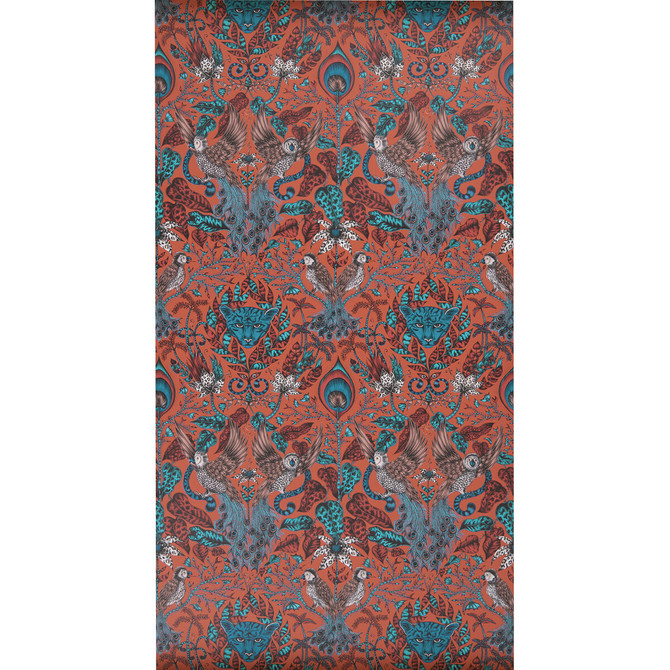 Amazon Red by Clarke And Clarke Wallcovering ANIMALIA BY EMMA J SHIPLEY FOR C&C - United Kingdom - Horizontal: 0 and Vertical: 18 20.5 - Fabric Carolina -