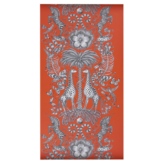 Kruger Flame by Clarke And Clarke Wallcovering ANIMALIA BY EMMA J SHIPLEY FOR C&C United Kingdom Horizontal: 0 and Vertical: 27.125 20.5 - Fabric Carolina -