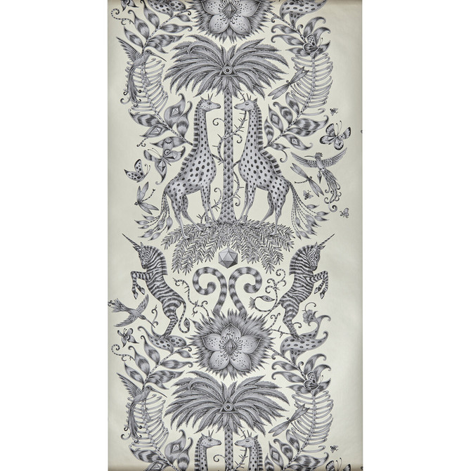 Kruger Monochrome by Clarke And Clarke Wallcovering ANIMALIA BY EMMA J SHIPLEY FOR C&C United Kingdom Horizontal: 0 and Vertical: 27.125 20.5 - Fabric Carolina -