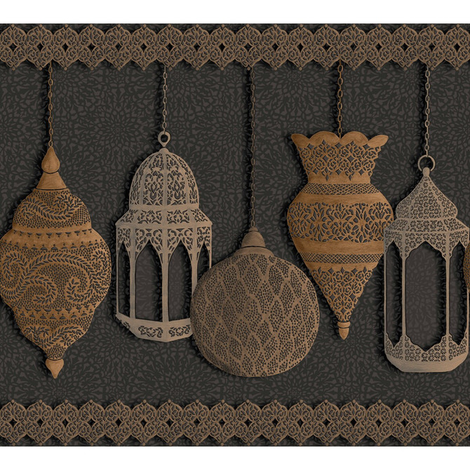 Fez Silver & Bronze On Charcoal by Cole & Son Wallcovering COLE & SON MARTYN LAWRENCE BULLARD PAPER - 100% United Kingdom Horizontal: 30 and Vertical: 27 - Fabric Carolina -