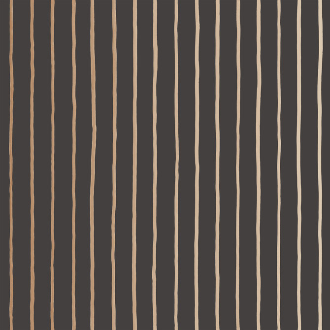 College Stripe Charcoal+Gold by Cole & Son Wallcovering