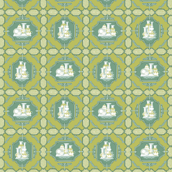 Porcelanas Lima by Gaston Y Daniela Fabric GASTON LIBRERIA COTTON - 100% Italy HEAVY Horizontal: 25.61 and Vertical: 24.62 52 - Fabric Carolina -