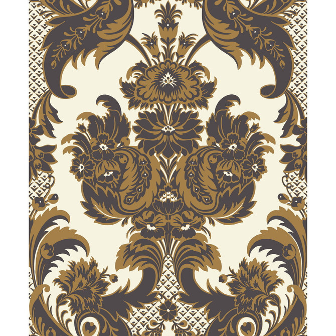 Wyndham Black & Gold by Cole & Son Wallcovering COLE & SON ALBEMARLE PAPER - 100% United Kingdom - Horizontal: - and Vertical: 25.22 21 - Fabric Carolina -