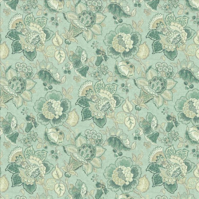 Parisian Park Seafoam by Kasmir Fabric 1453 100% Cotton
 SPAIN 30,000 Wyzenbeek Double Rubs </p><p>Repeat: Horizontal: 27 inches and Vertical: 27 inches 54 - Fabric Carolina -