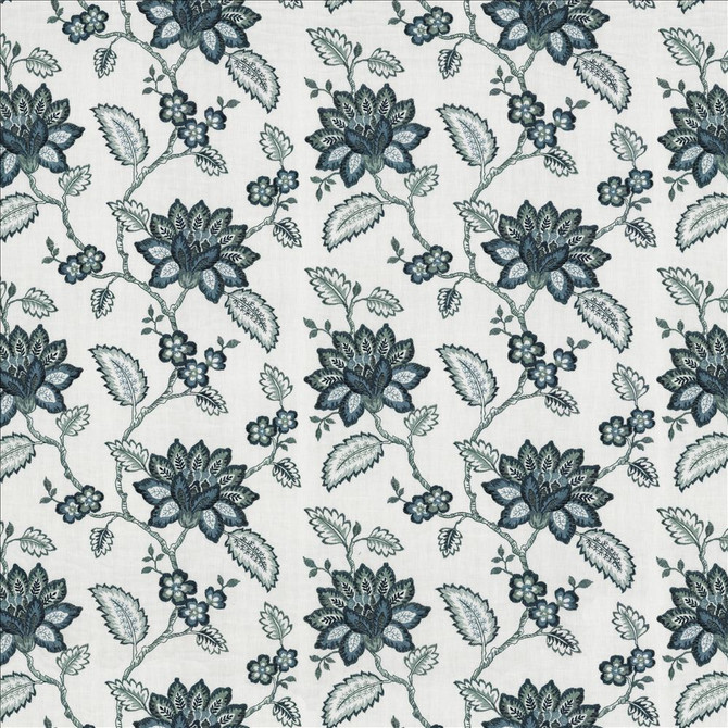 Vinita Terrace Delft by Kasmir Fabric 1463 52% Polyester
48% Cotton
 INDIA 12,000 Wyzenbeek Double Rubs Horizontal: 17 2/8 inches and Vertical: 12 2/8 inches 54 - Fabric Carolina -