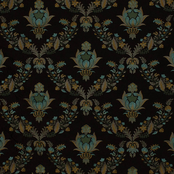Glorious Bronze/Blue by RM CoCo Fabric Focal Point - Wesco 100% Silk See Sample 0 Horizontal: 17 and Vertical: 14.75 51 - Fabric Carolina -