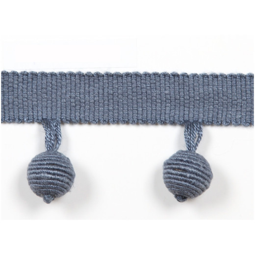 Le Lin Beaded Fringe - Blue by Europatex Fabric Le Lin Collection 63% Linen / 37% Rayon China See Sample Horizontal: N/A and Vertical: N/A 1.46 inches  - Fabric Carolina -