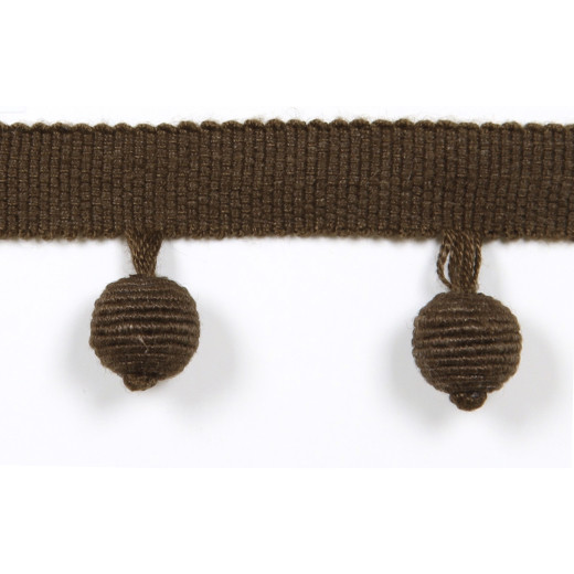 Le Lin Beaded Fringe - Brown by Europatex Fabric Le Lin Collection 63% Linen / 37% Rayon China See Sample Horizontal: N/A and Vertical: N/A 1.46 inches  - Fabric Carolina -